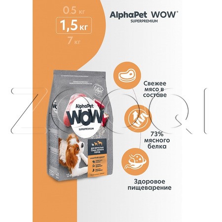 Корм AlphaPet WOW Superpremium для собак (индейка, рис)