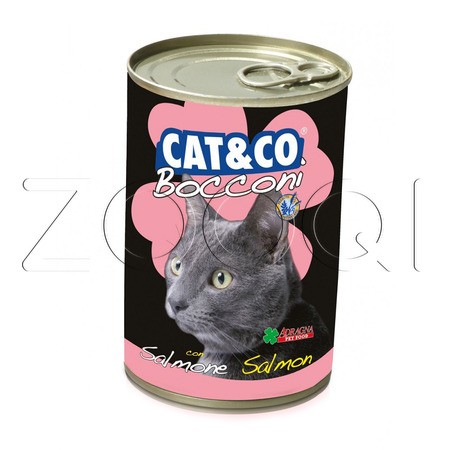 CAT&CO Кусочки лосося в соусе для взрослых кошек