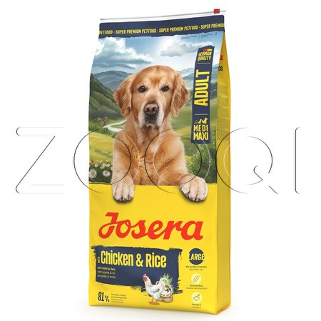 Корм Josera Adult with Chicken & Rice (Medium/Maxi 26/14) для собак (птица, рис), 12.5 кг