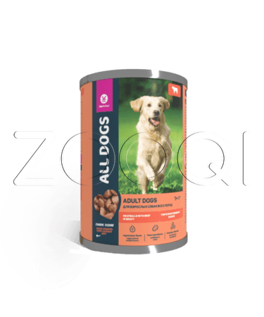ALL DOGS Консервы для собак тефтельки с говядиной в соусе, 415 г