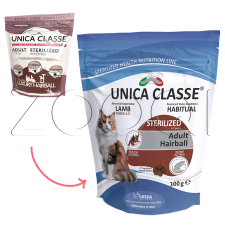 Корм Unica Classe Sterilized Hairball для кошек (ягненок)