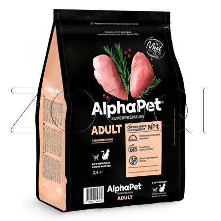 Корм AlphaPet Superpremium Adult для кошек (цыпленок)