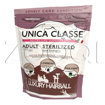 Корм Unica Classe Luxury Hairball для кошек (ягненок)