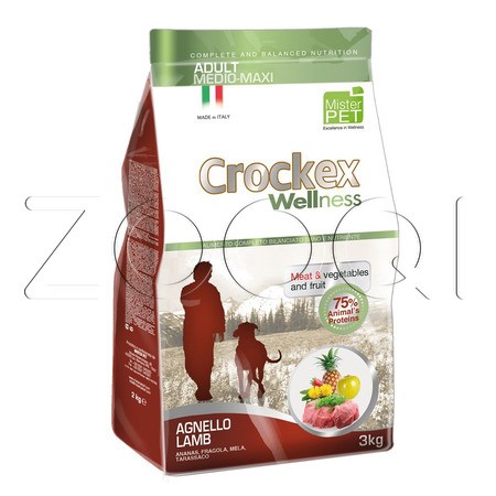 Crockex Wellness Adult Dog Medium/Maxi Lamb & Rice для взрослых собак средних и крупных пород (ягненок, рис), 12 кг