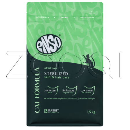 Корм ENSO Cat Formula Sterilized для кошек (кролик, малина)