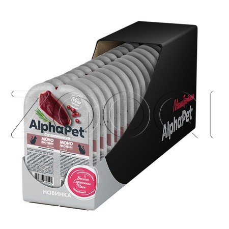 Рагу AlphaPet Superpremium MonoProtein для кошек (утка в соусе), 80 г