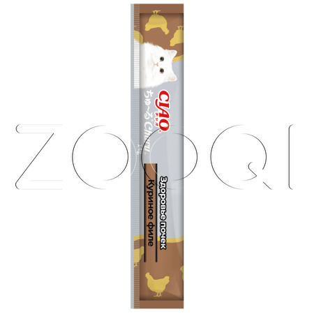 INABA CIAO Churu Пюре-лакомство «Здоровье почек» для кошек (куриное филе), 14 г x 4 шт