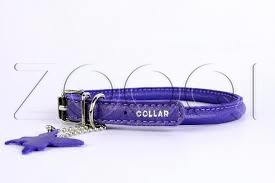 Ошейник "CoLLaR Glamour" для длинношерстных собак (ш 8мм, д 20-25см), фиолетовый