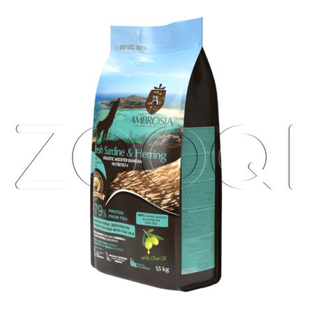 Корм Ambrosia Mediterranean Diet Fresh Sardine & Herring для щенков (сардина, сельдь)