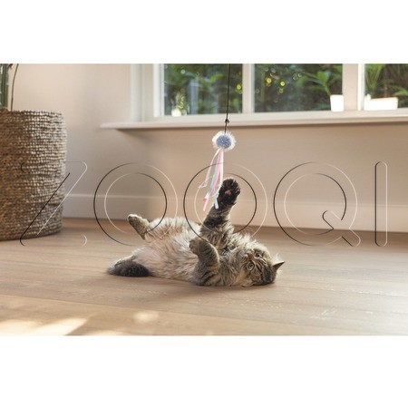 Beeztees Удочка «Шарик с лентой» для кошек, в ассортименте, 47 см