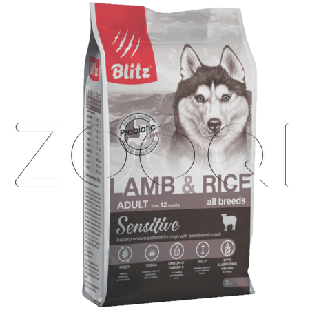 Blitz Sensitive Lamb & Rice Adult Dog All Breeds для взрослых собак всех пород (Ягненок с рисом)