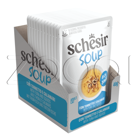 Пауч Schesir Cat Soup для кошек (тунец, кальмар в бульоне), 40 г