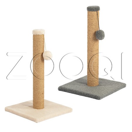 Q-zoo Когтеточка-столбик М с шариком для кошек, джут, 60 см