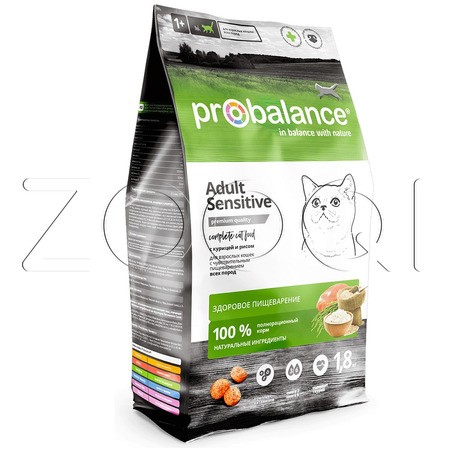 Probalance Sensitive для взрослых кошек (курица, рис)