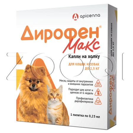 Дирофен Макс Капли на холку для собак, 1 пипетка