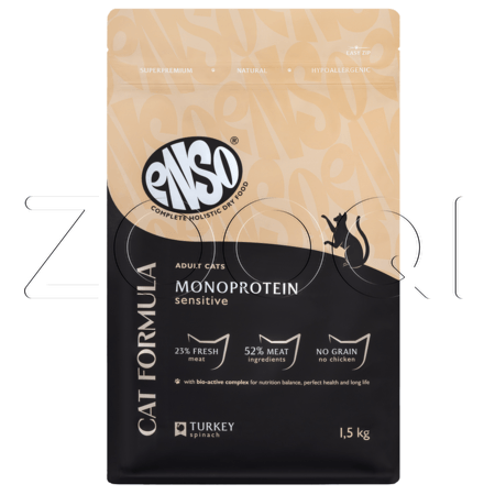 Корм ENSO Cat Formula Monoprotein для кошек (индейка, шпинат)