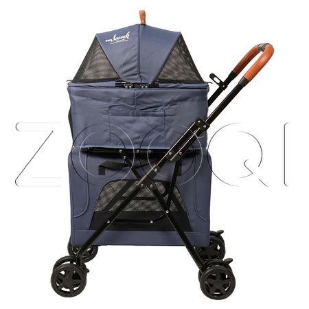 Mr.Kranch Коляска прогулочная двойная для собак и кошек, голубая