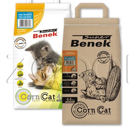 Super Benek Corn Cat Кукурузный наполнитель для кошачьего туалета (морской бриз)
