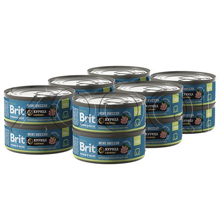 Brit Premium by Nature Mini Breeds с курицей и цукини для взрослых собак мелких пород, 100 г