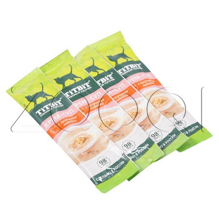 TiTBiT Крем-суп с кусочками индейки для кошек, 10 г х 4 шт