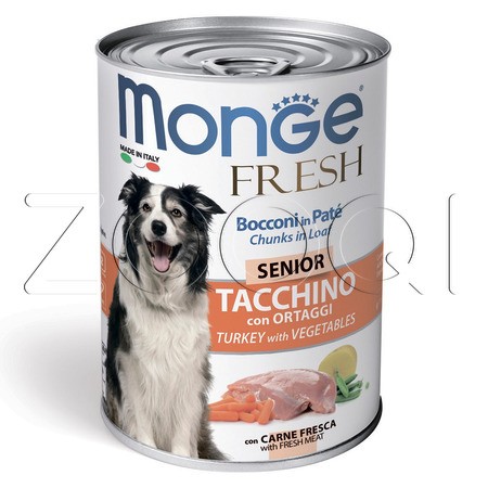 Monge Dog Fresh Senior Turkey & Vegetables для пожилых собак (индейка, овощи), 400 г