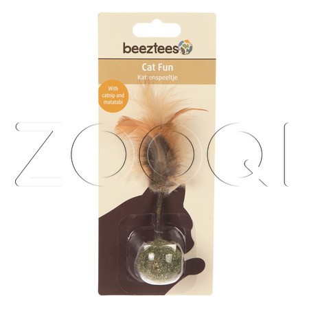 Beeztees Игрушка «Шарик кошачьей мяты + мататаби с перьями» для кошек, 16 см