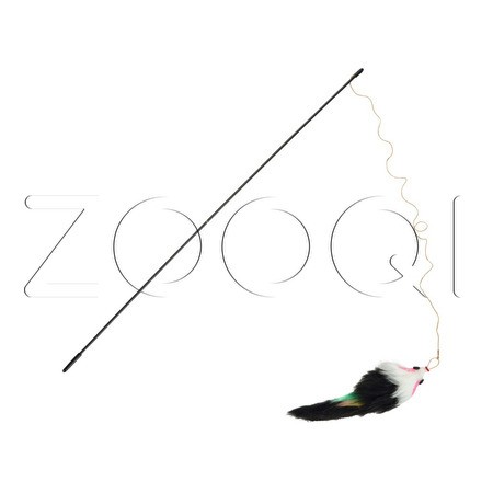 Beeztees Игрушка-дразнилка с плюшевой мышью для кошек, 45 см