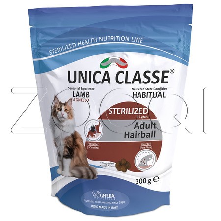Корм Unica Classe Sterilized Hairball для кошек (ягненок)