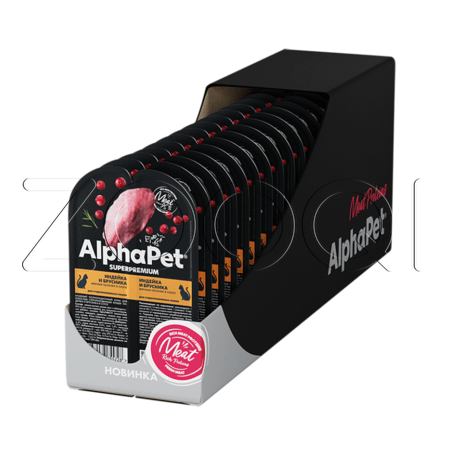 Рагу AlphaPet Superpremium для кошек (индейка, брусника в соусе), 80 г