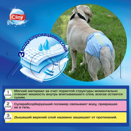 Cliny Подгузники с индикатором влаги для собак и кошек