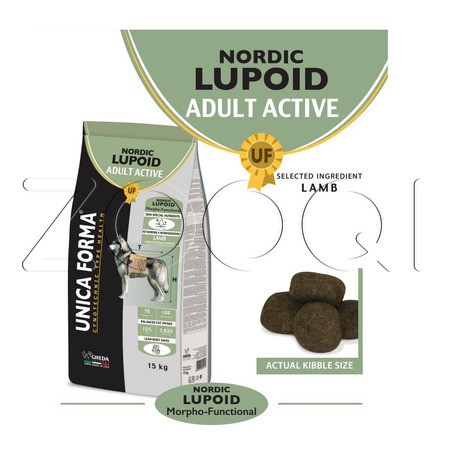 Корм Unica Forma Lupoid Nordic для собак (ягненок), 15 кг