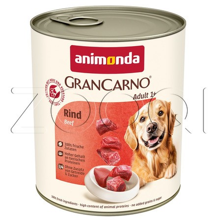 Консерва GranCarno Adult для собак (говядина), 800 г