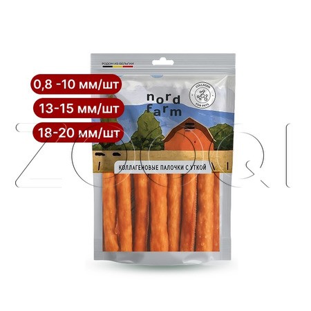 Nord Farm Лакомство Коллагеновые палочки с уткой для собак, 90 г