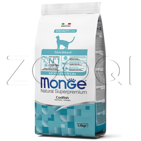 Monge Cat Speciality Line Monoprotein Sterilised для стерилизованных кошек (треска)