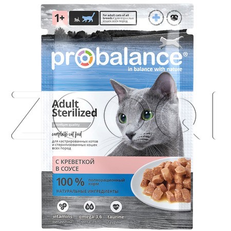 Рагу ProBalance Sterilized для кошек (креветка в соусе), 85 г