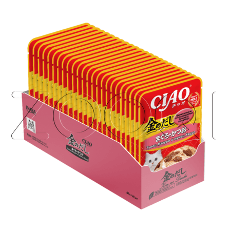 Пауч INABA CIAO Kinnodashi для кошек (тунец Магуро и Кацуо), 60 г