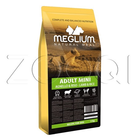 Корм Meglium Dog Adult Mini Sensible Lamb & Rice для собак (ягненок, рис)
