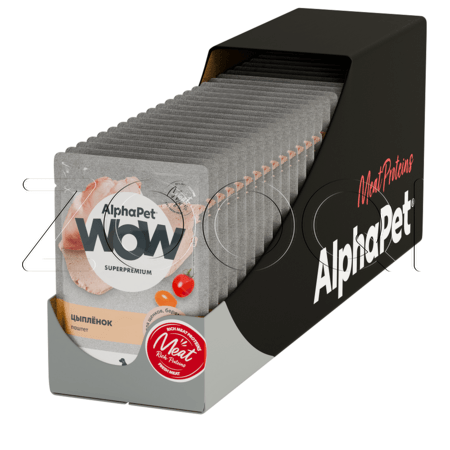 Паштет AlphaPet WOW Superpremium для щенков, беременных и кормящих собак (цыпленок), 85 г