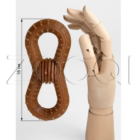 INDIGO Игрушка «Восьмёрка» с древесным волокном для собак, 16x7 см