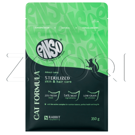Корм ENSO Cat Formula Sterilized для кошек (кролик, малина)