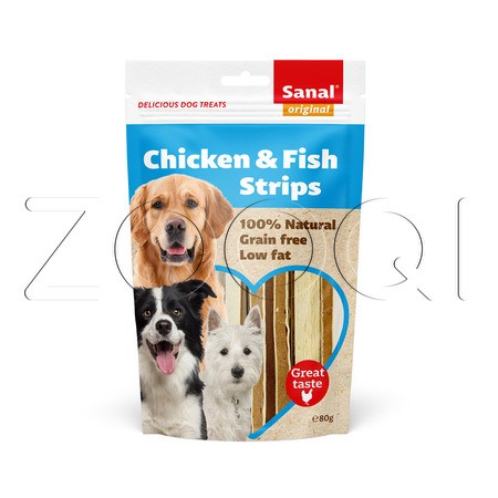 Палочки c курицей и рыбой Sanal для собак