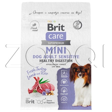Корм Brit Care Mini Dog Adult Sensitive Healthy Growth для собак (индейка, ягненок)