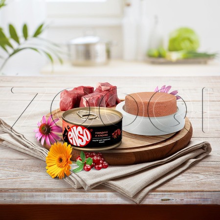 Паштет Enso для кошек (говядина, клюква), 100 г