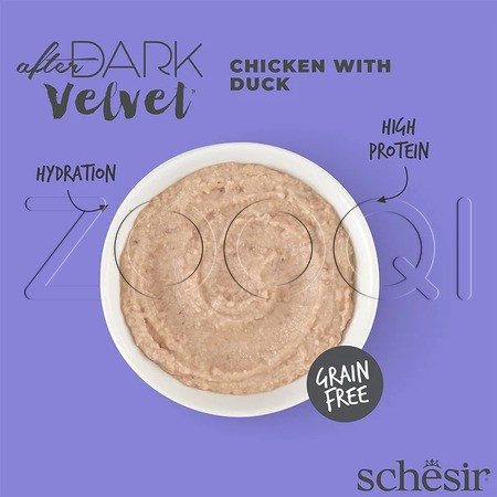 Schesir Cat After Dark Velvet Мусс из курицы и утки для взрослых кошек, 80 г