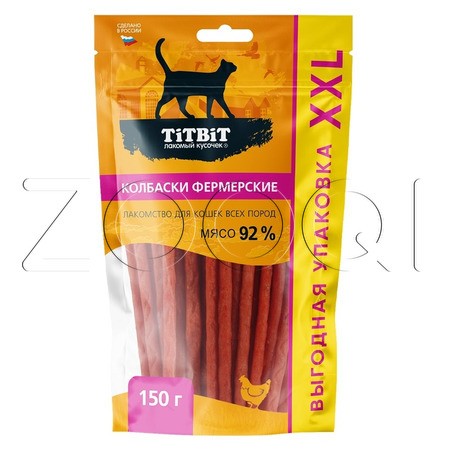 TiTBiT Колбаски Фермерские для кошек (XXL - выгодная упаковка), 150 г