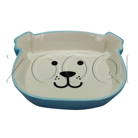 №1 Миска керамическая «Мордочка собачки», прямоугольная, 15.5x13x3.5 см, 280 мл