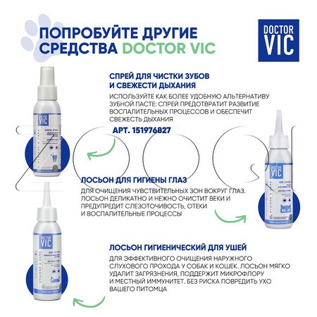 DOCTOR VIC Концентрированный шампунь для глубокой очистки шерсти собак и кошек, 250 мл