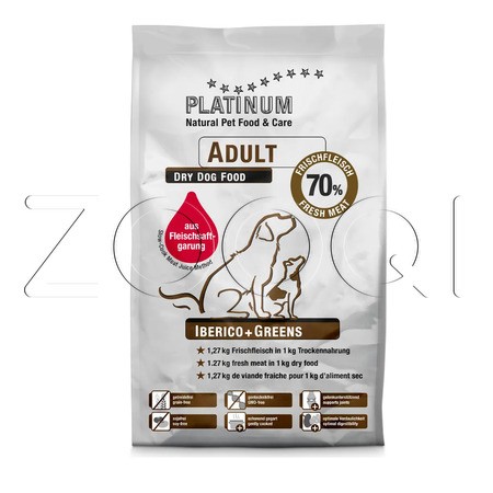 Platinum Adult для взрослых собак (иберийская свинина, зелень)