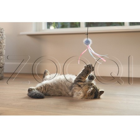 Beeztees Удочка «Шарик с лентой» для кошек, в ассортименте, 47 см