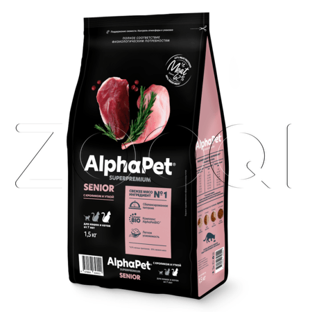 Корм AlphaPet Superpremium Senior для кошек (кролик, утка)
